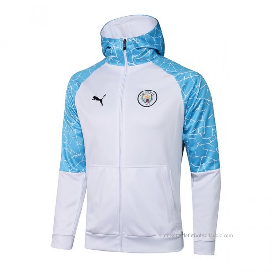 Chaqueta con Capucha del Manchester City 2021 Blanco - Haga un click en la imagen para cerrar