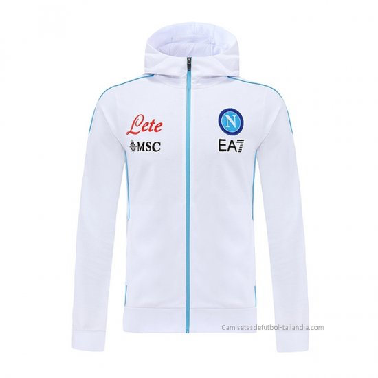 Chaqueta con Capucha del Napoli 2022-2023 Blanco - Haga un click en la imagen para cerrar