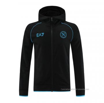 Chaqueta con Capucha del Napoli 2023-2024 Negro Chaqueta con Capucha del Napoli 2023-2024 Negro