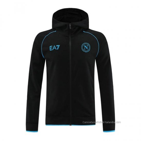 Chaqueta con Capucha del Napoli 2023-2024 Negro - Haga un click en la imagen para cerrar