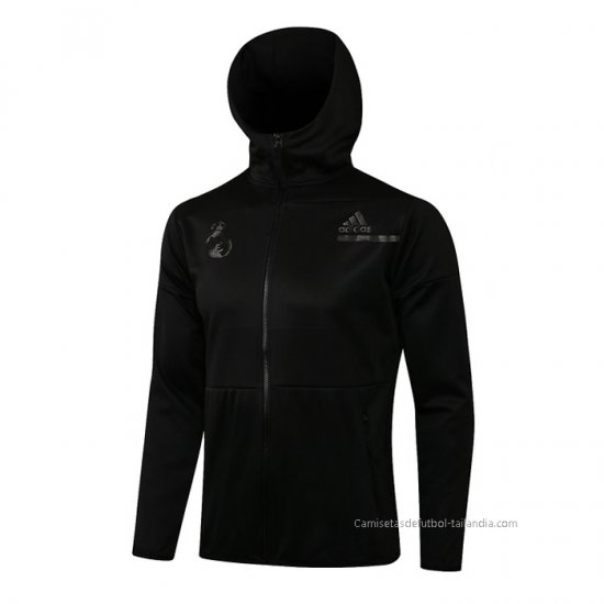 Chaqueta con Capucha del Real Madrid 2021-2022 Negro - Haga un click en la imagen para cerrar