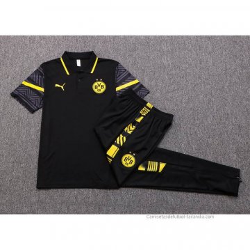 Conjunto Polo del Borussia Dortmund 2022-2023 Negro y Amarillo