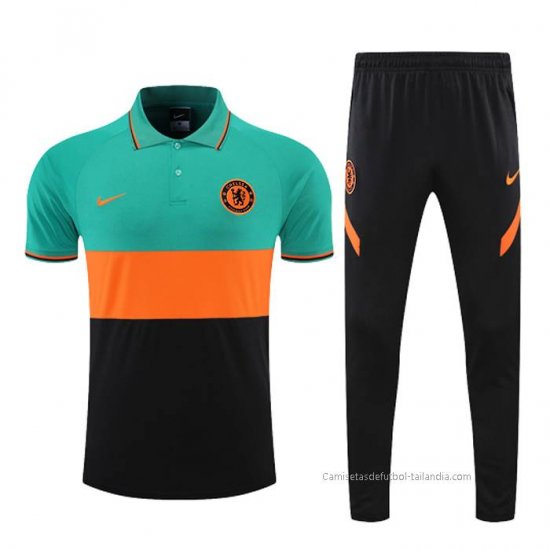Conjunto Polo del Chelsea 2022-2023 Verde y Naranja - Haga un click en la imagen para cerrar