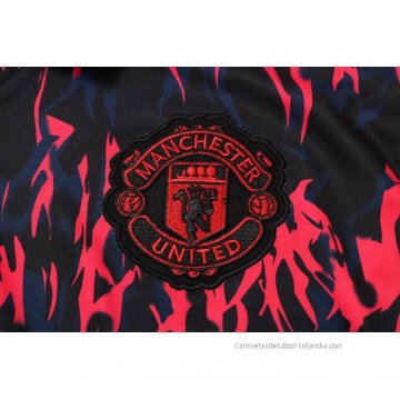 Conjunto Polo del Manchester United 2022-2023 Negro y Rojo