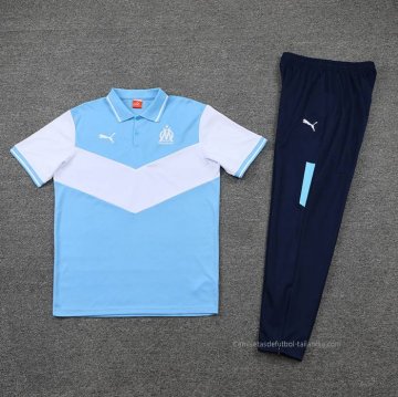 Conjunto Polo del Olympique Marsella 2022-2023 Azul y Blanco