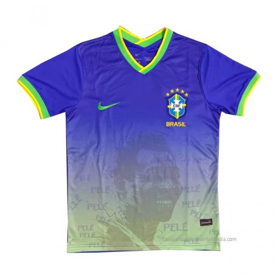 Tailandia Camiseta Brasil Pele Special 2022 Azul - Haga un click en la imagen para cerrar
