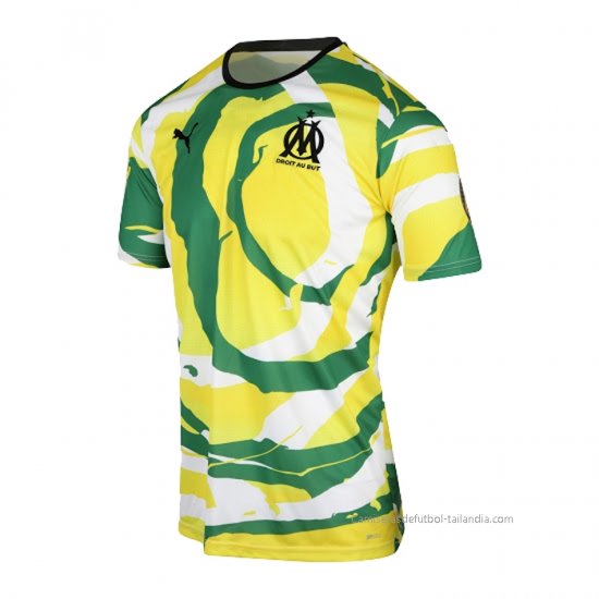 Tailandia Camiseta Olympique Marsella OM Africa 2021 Blanco Amarillo Verde - Haga un click en la imagen para cerrar