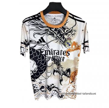 Tailandia Camiseta Real Madrid Dragon 2025-2026 Blanco Negro Tailandia Camiseta Real Madrid Dragon 2025-2026 Blanco Negro