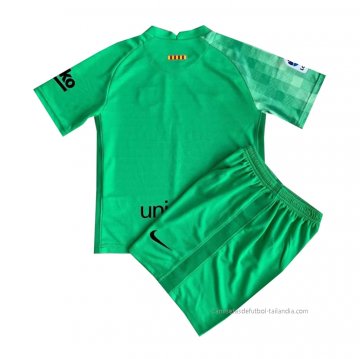 Camiseta Barcelona Portero Nino 2021-2022 Verde