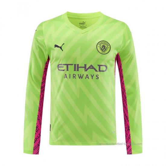 Camiseta Manchester City Portero Manga Larga 2023-2024 Verde - Haga un click en la imagen para cerrar