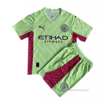 Camiseta Manchester City Portero Nino 2023-2024 Verde Camiseta Manchester City Portero Nino 2023-2024 Verde