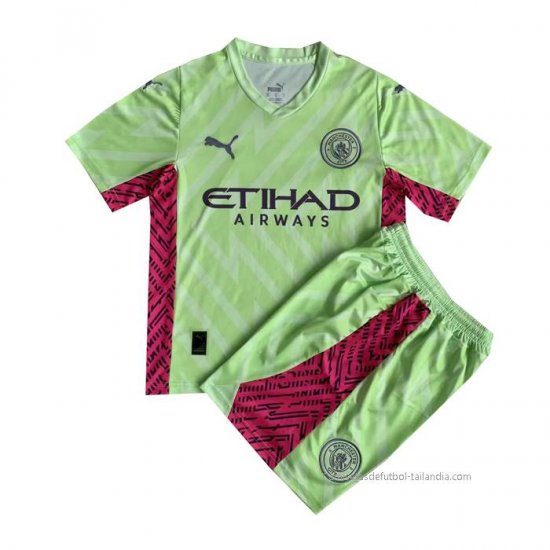 Camiseta Manchester City Portero Nino 2023-2024 Verde - Haga un click en la imagen para cerrar