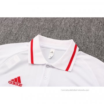 Camiseta Polo del Manchester United 2021-2022 Blanco y Rojo