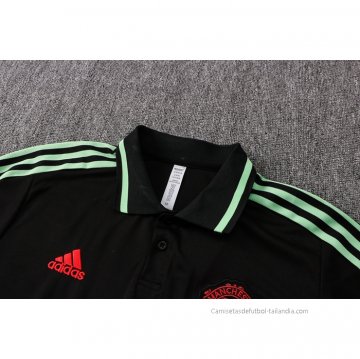Camiseta Polo del Manchester United 2021-2022 Negro y Verde