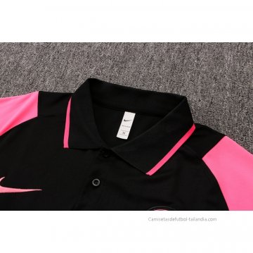 Camiseta Polo del Paris Saint-Germain 2021-2022 Negro y Rosa