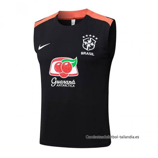 Camiseta de Entrenamiento Brasil Sin Mangas 2025-2026 Negro - Haga un click en la imagen para cerrar