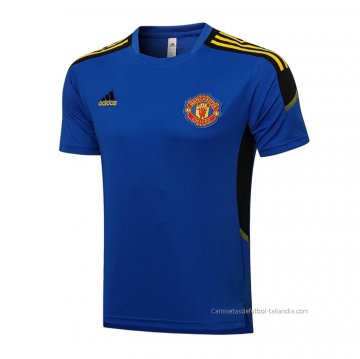 Camiseta de Entrenamiento Manchester United 2021-2022 Azul Camiseta de Entrenamiento Manchester United 2021-2022 Azul