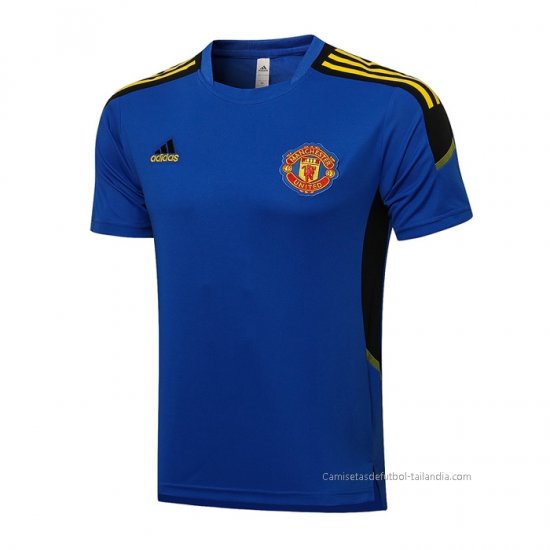 Camiseta de Entrenamiento Manchester United 2021-2022 Azul - Haga un click en la imagen para cerrar