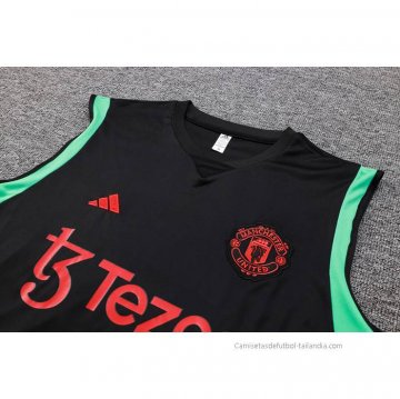 Camiseta de Entrenamiento Manchester United Sin Mangas 2023-2024 Negro