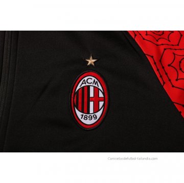 Chandal con Capucha del AC Milan 2021 Negro