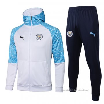 Chandal con Capucha del Manchester City 2021 Blanco Chandal con Capucha del Manchester City 2021 Blanco