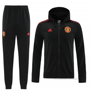 Chandal con Capucha del Manchester United 2022-2023 Negro Chandal con Capucha del Manchester United 2022-2023 Negro
