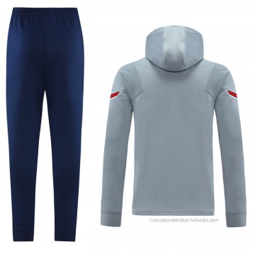 Chandal con Capucha del Paris Saint-Germain 2021-2022 Gris
