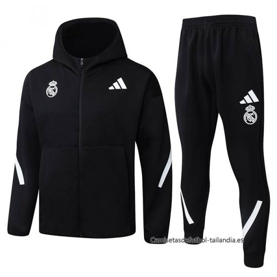 Chandal con Capucha del Real Madrid 2025-2026 Negro - Haga un click en la imagen para cerrar