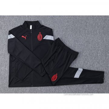 Chandal de Chaqueta del AC Milan 2022-2023 Negro y Rojo