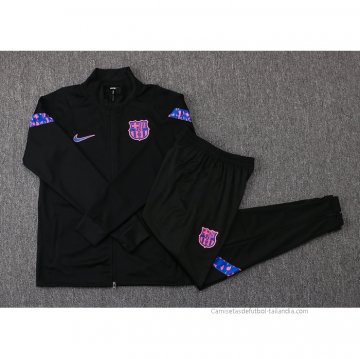 Chandal de Chaqueta del Barcelona Nino 2021-2022 Negro