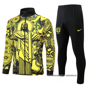 Chandal de Chaqueta del Brasil Jesus Nino 2024-2025 Amarillo Chandal de Chaqueta del Brasil Jesus Nino 2024-2025 Amarillo