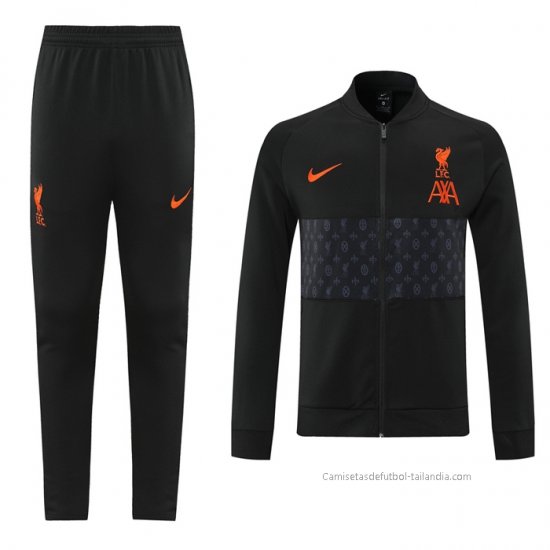 Chandal de Chaqueta del Liverpool 2021-2022 Negro y Gris - Haga un click en la imagen para cerrar