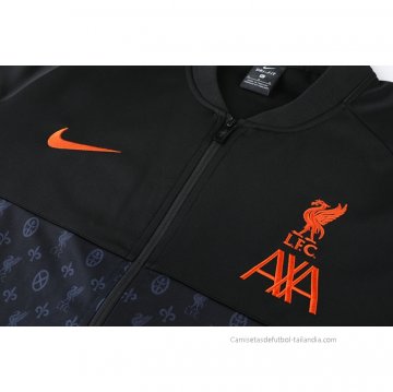 Chandal de Chaqueta del Liverpool 2021-2022 Negro y Gris