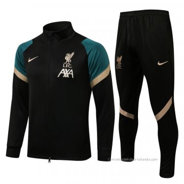 Chandal de Chaqueta del Liverpool Nino 2021-2022 Negro y Verde Chandal de Chaqueta del Liverpool Nino 2021-2022 Negro y Verde