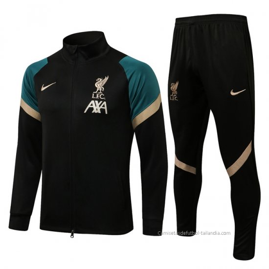 Chandal de Chaqueta del Liverpool Nino 2021-2022 Negro y Verde - Haga un click en la imagen para cerrar