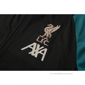 Chandal de Chaqueta del Liverpool Nino 2021-2022 Negro y Verde