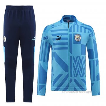 Chandal de Chaqueta del Manchester City 2022-2023 Azul Claro Chandal de Chaqueta del Manchester City 2022-2023 Azul Claro