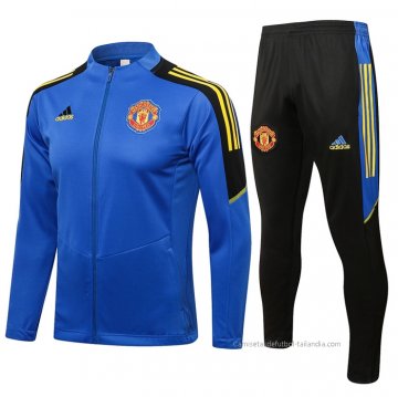 Chandal de Chaqueta del Manchester United 2021-2022 Azul Chandal de Chaqueta del Manchester United 2021-2022 Azul