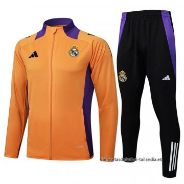 Chandal de Chaqueta del Real Madrid 2024-2025 Naranja Chandal de Chaqueta del Real Madrid 2024-2025 Naranja