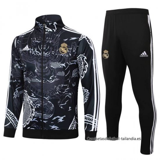 Chandal de Chaqueta del Real Madrid Dragon 2024-2025 Negro - Haga un click en la imagen para cerrar