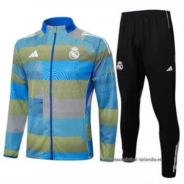 Chandal de Chaqueta del Real Madrid Nino 2025-2026 Azul Verde Chandal de Chaqueta del Real Madrid Nino 2025-2026 Azul Verde