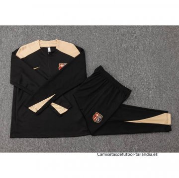 Chandal de Sudadera del Barcelona 2024-2025 Negro Oro