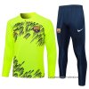 Chandal de Sudadera del Barcelona 2024-2025 Verde Fluorescente Chandal de Sudadera del Barcelona 2024-2025 Verde Fluorescente