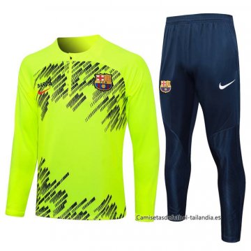 Chandal de Sudadera del Barcelona 2024-2025 Verde Fluorescente Chandal de Sudadera del Barcelona 2024-2025 Verde Fluorescente