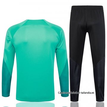 Chandal de Sudadera del Barcelona Nino 2023-2024 Verde Claro