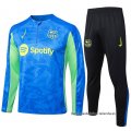 Chandal de Sudadera del Barcelona Nino 2024-2025 Azul y Verde