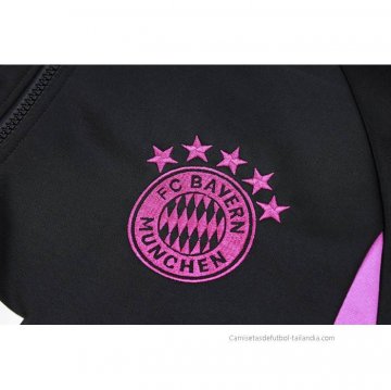 Chandal de Sudadera del Bayern Munich 2023-2024 Negro y Blanco