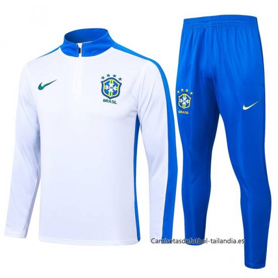 Chandal de Sudadera del Brasil 2024-2025 Blanco - Haga un click en la imagen para cerrar