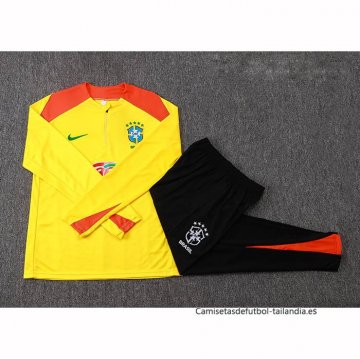 Chandal de Sudadera del Brasil Nino 2025-2026 Amarillo