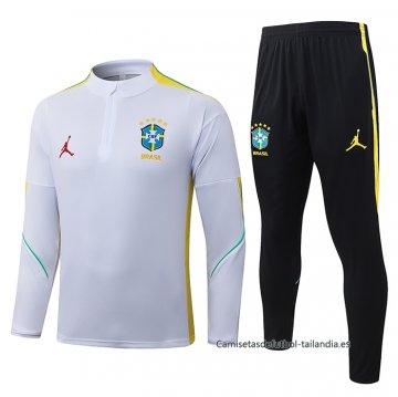Chandal de Sudadera del Brasil Nino 2026-2027 Blanco Chandal de Sudadera del Brasil Nino 2026-2027 Blanco